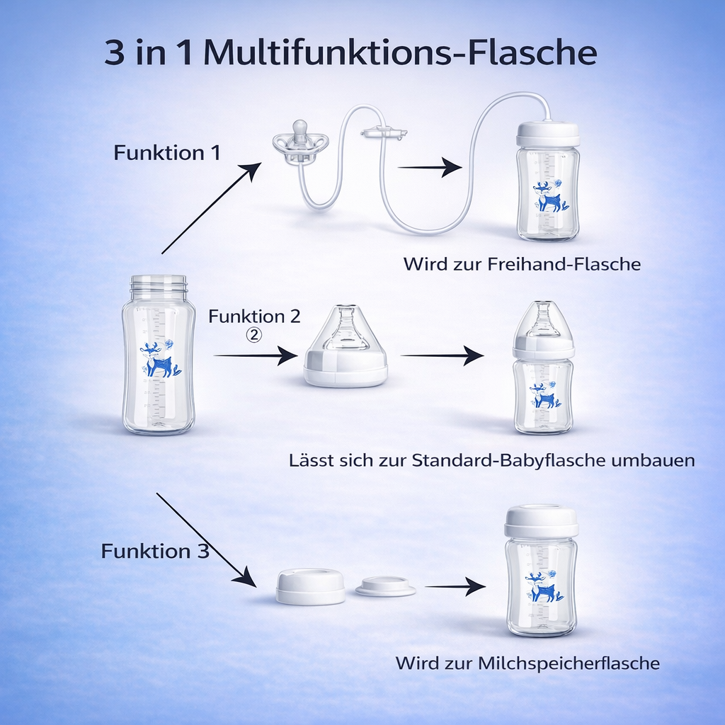 BabyCare 3-in-1 Freihand Babyflasche